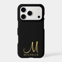 Black & Gold Handwritten Monogram Name Template