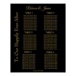Black & Gold Happily Ever After Seating Chart 
