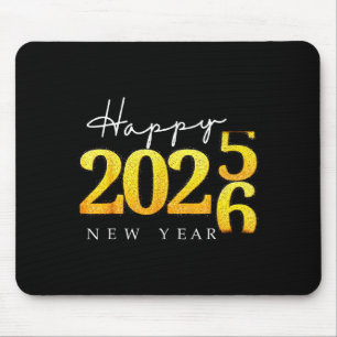 Black Gold Happy New Year 2026 New Years Eve Party Mouse Pad