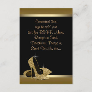 Black Gold High Heels RSVP Invitation