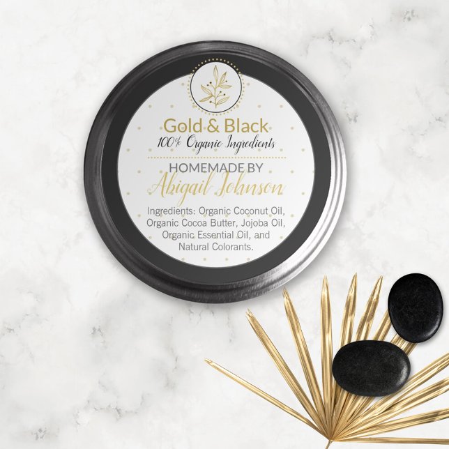 Black & Gold Homemade Scrub or Body Butter Label (Creator Uploaded)
