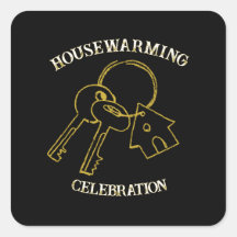 Black Gold Housewarming Sticker Editable