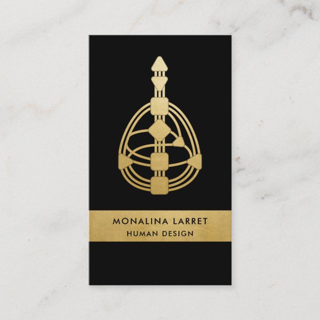 Black Gold Human Design Body Graph Business Card (Front)