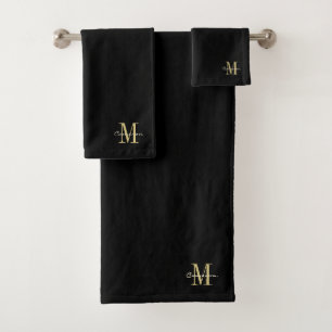 Black Gold Initial et nom personnalisé