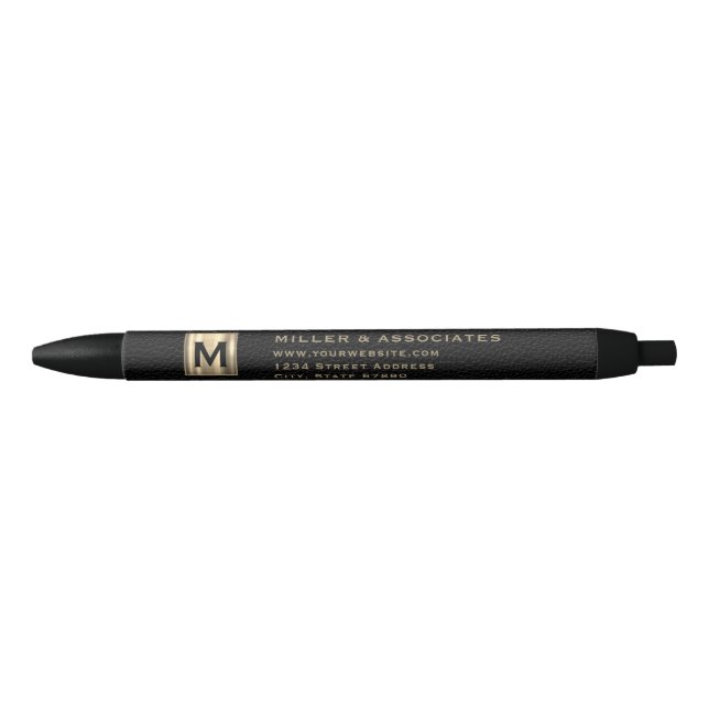 Black Gold Initial Logo Ink Pen (Front)