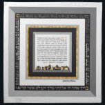 Black Gold Jerusalem ASHKENAZ Challah Dough Cvr & Napkin<br><div class="desc">ASHKENAZ Version of the Bracha on our popular Jerusalem Black, White, Grey & (simulated) Gold Framed Challah Dough Cover. Created by special request for a friend with a Black & White Kitchen. Challah Dough Cover includes the full text of the Sephardic version of the Blessing recited when separating Challah plus...</div>