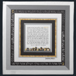 Black Gold Jerusalem ASHKENAZ Challah Dough Cvr & Napkin<br><div class="desc">ASHKENAZ Version of the Bracha on our popular Jerusalem Black, White, Grey & (simulated) Gold Framed Challah Dough Cover. Created by special request for a friend with a Black & White Kitchen. Challah Dough Cover includes the full text of the Sephardic version of the Blessing recited when separating Challah plus...</div>