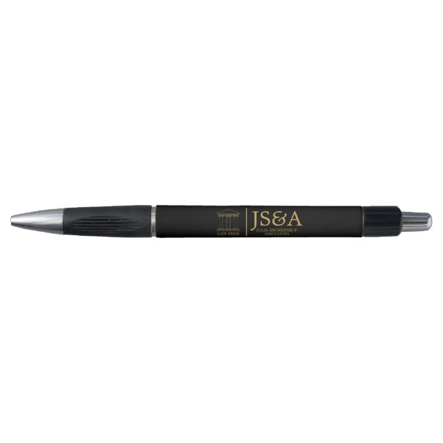 Black Gold Justice Columns Law Firm Pen (Front)