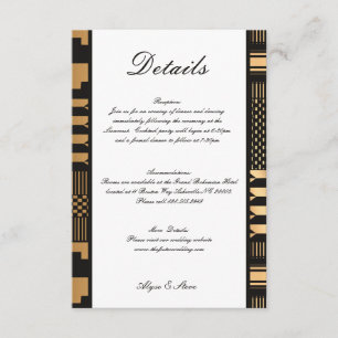 Black - Gold Kente (White) Enclosure Card