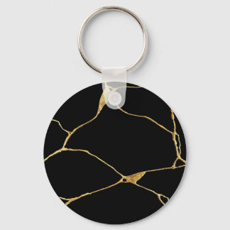 Black Gold Kintsugi Ancient Kintsukuroi Keychain