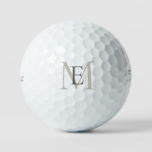 Black & Gold Large Monogram Titleist VI Golf Balls