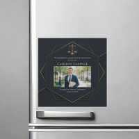 Black Gold Law School Photo Graduation Magnet Card