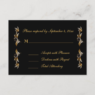 Black, Gold Leaf Scroll Response