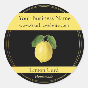 Black & Gold Lemon Curd Product Label