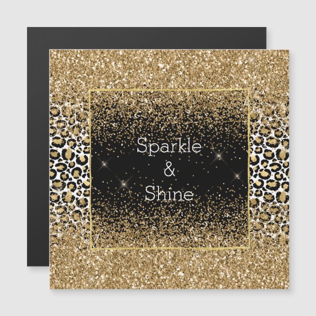 Black Gold Leopard Print Glitzy (Front/Back)