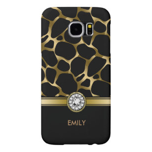 Black & Gold Leopard Print Pattern Samsung Galaxy S6 Case