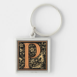 Black & Gold Letter ‘P’ Keychain
