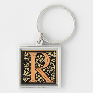 Black & Gold Letter ‘R’ Keychain