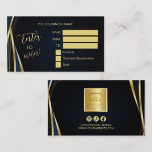 Black gold Logo Raffle Enter to Win Ticket