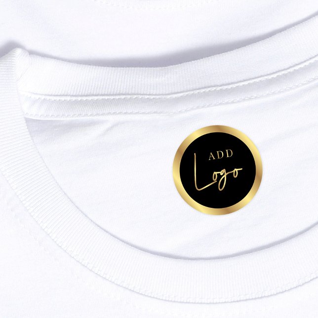 Black & Gold Lux Boutique Logo Waterproof Clothing (Black and gold logo clothing labels)