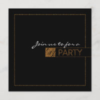 Black & Gold Lux Glitter Elegant PARTY Invitations