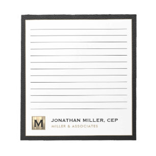 Black Gold Luxury Lined Notepad