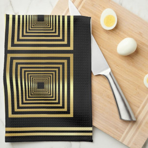 Black gold luxury luxurious chef kitchen towel