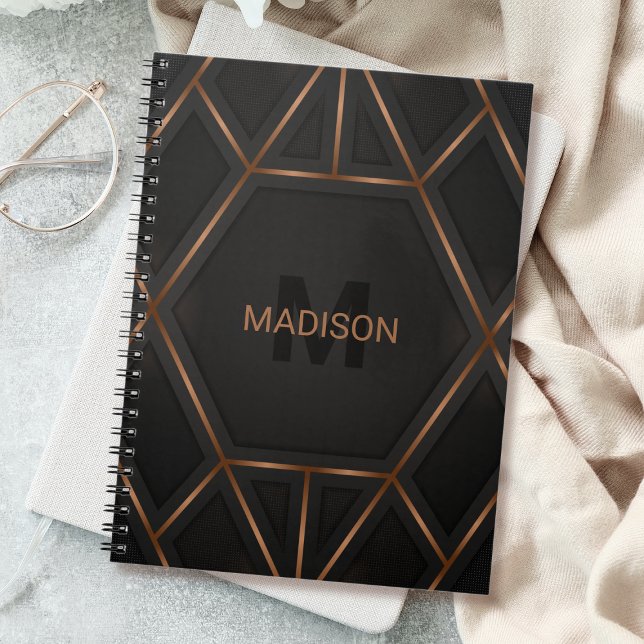 Black Gold Luxury Modern Minimal Abstract Notebook (Creator Uploaded)
