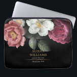 Black Gold Luxury Personalized Floral  Laptop Sleeve<br><div class="desc">Luxury Personalized Floral Black Gold design. Matching products can be found in Luxury Business Floral collection.</div>