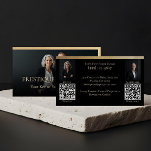 Black Gold Luxury Real Estate Agent Photo Luxe Business Card