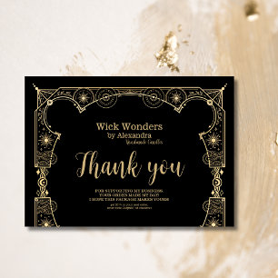 Black Gold Magical Apothecary Candle Thank You Card