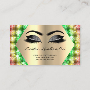 Black Gold Makeup Glitter Lashes Rainbow QR  Business Card