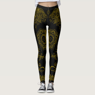 Black/Gold Mandala Leggings
