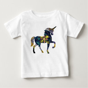Black & Gold Mandala Unicorn Art Baby T-Shirt