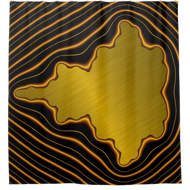 Black Gold Mandelbrot Fractal With Gold Gradient  (Front)