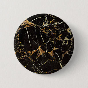 Black Gold Marble - ADD Text if desired 2 Inch Round Button