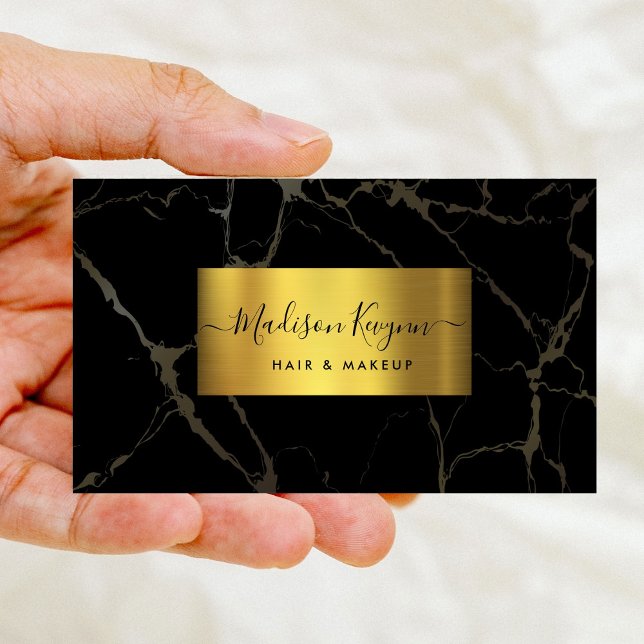 Black & Gold Marble Business Card (Creator Uploaded)
