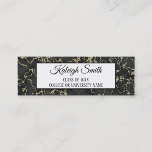 Black Gold Marble Graduation Insert Name Card