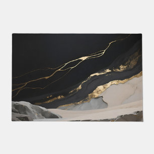 Black Gold Marble Landscape Doormat