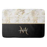 Black  Gold & Marble Monogram Elegant Luxury 