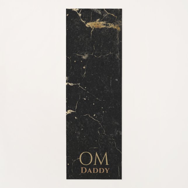 Black Gold Marble pattern OM Personalized Yoga Mat (Front)