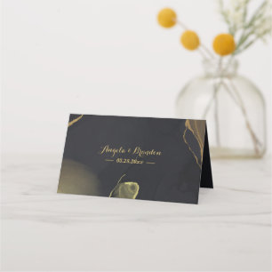 black & Gold Marble place card