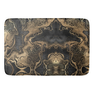 Black Gold Marble Pretty Bath Mat