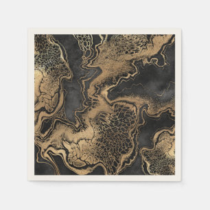 Black Gold Marble Pretty Napkin