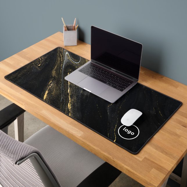 Black Gold Marble Professional Desk Mat Mouse Pad (Office 2)