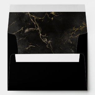 Black gold marble Texture 5x7 Invitation Envelope