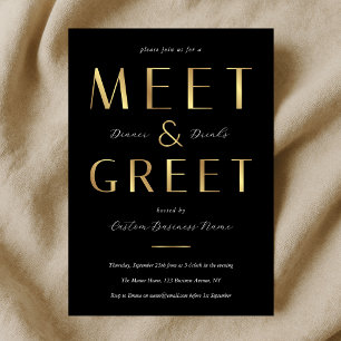 Black & Gold Meet and Greet Networking Business Invitation