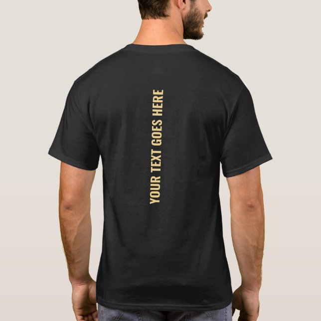 Black & Gold Mens Front & Back Double Sided Print T-Shirt (Back)