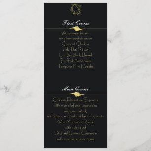 Black & Gold Menu Card