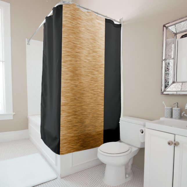 Black & Gold Metallic Vertical Stripes (In Situ)